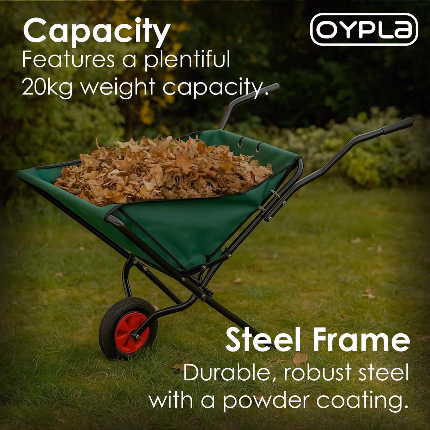 Oypla Lightweight Folding Garden Wheelbarrow in Green – 3
