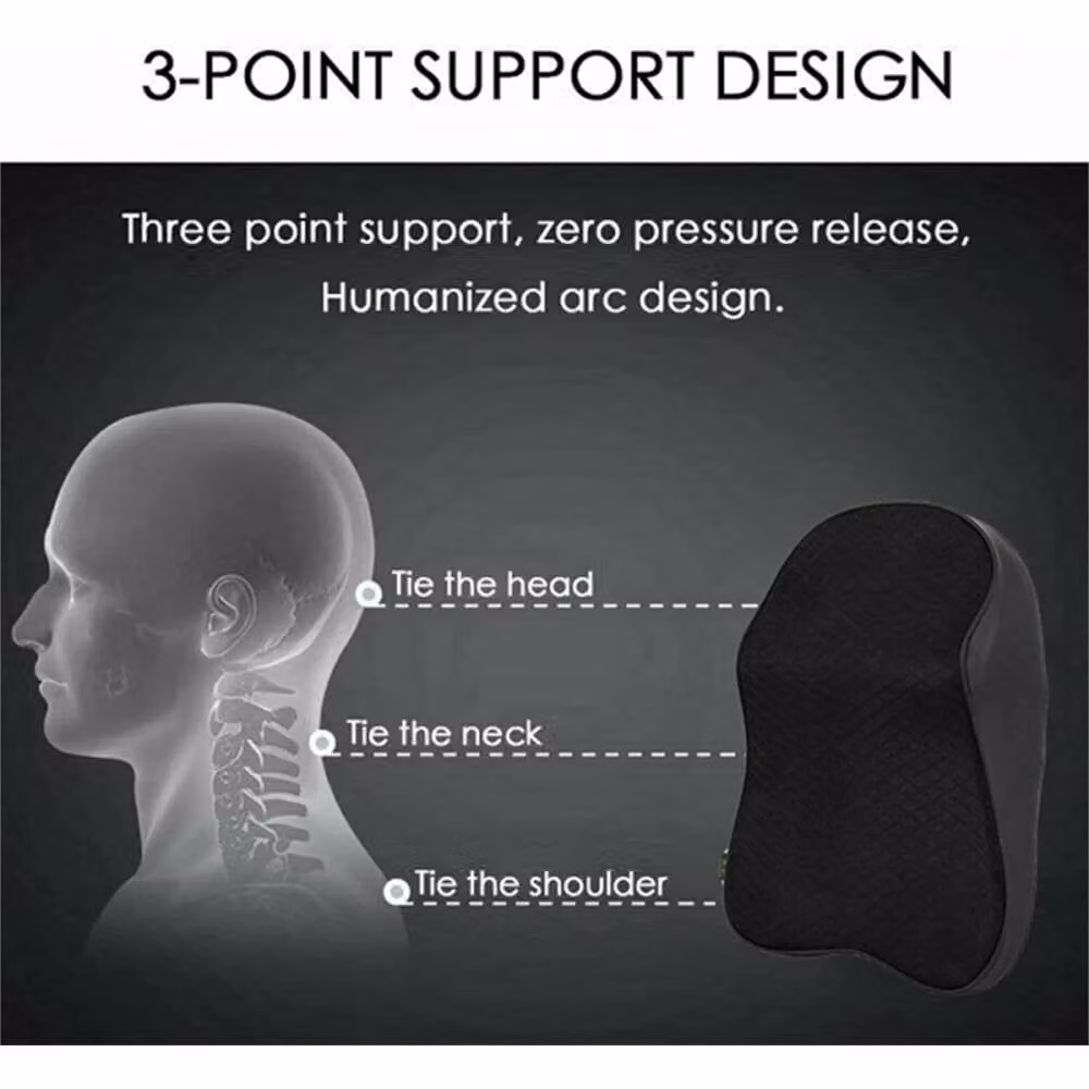 Havendro Breathable Memory Foam Car Neck Support Pillow in Black – 3