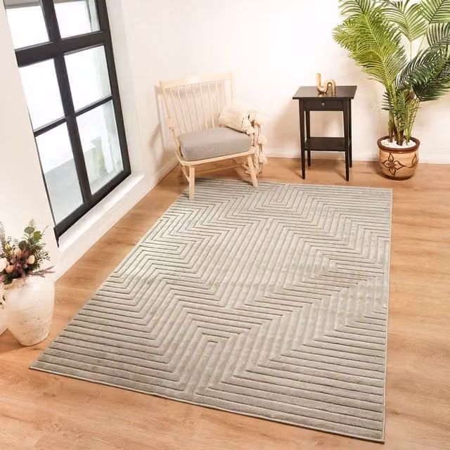 Livabliss Le Mans Modern Textured In & Outdoor Rug in Beige, Grey and White, W/D/H: 200 x 275 cm