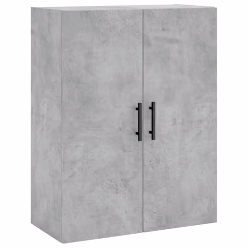 vidaXL Modern Wall Mounted Cabinet in Grey with Hinged Doors and Internal Shelves, W/D/H: 69.5 x 34 x 90 cm – 1