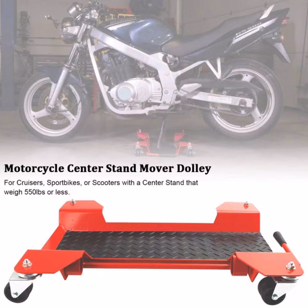 Kelvenix Heavy Duty Motorcycle Dolly Centre Stand Garage Mover in Red – 3