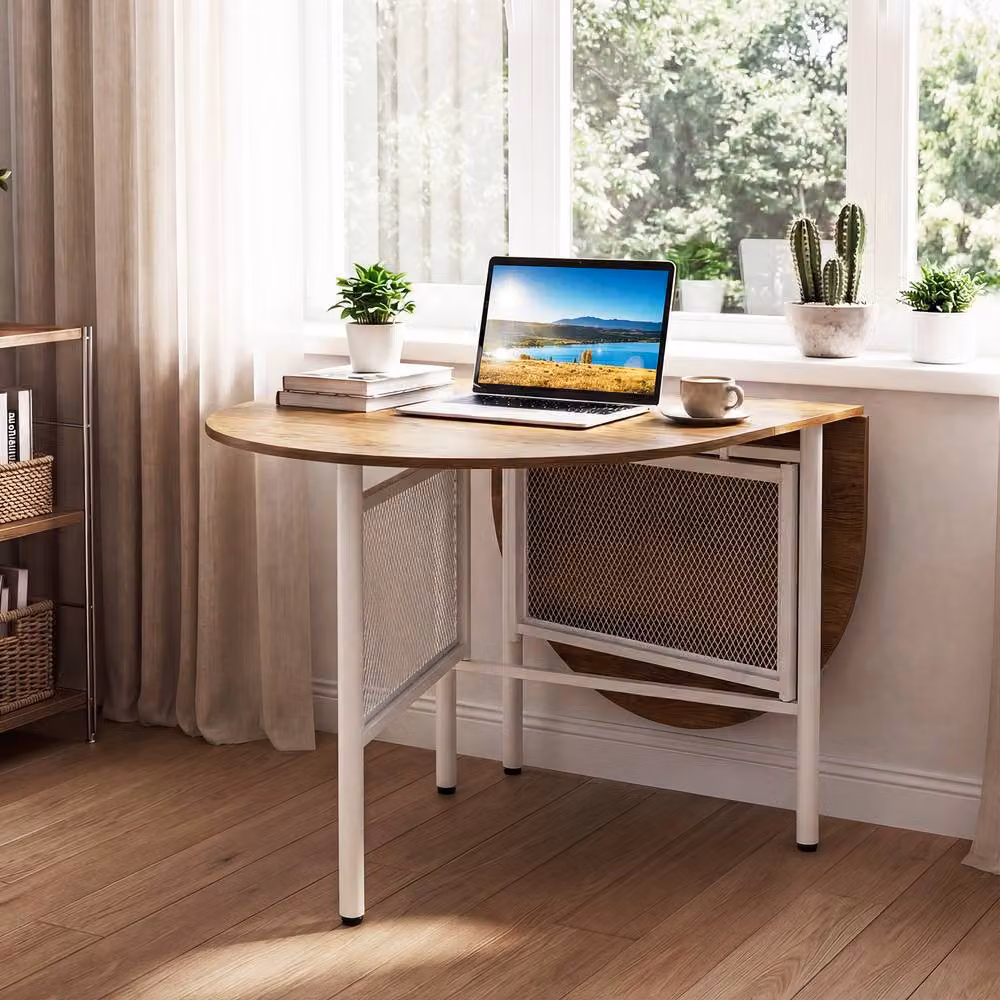 Costway Farmhouse Folding Dining Table in Natural Wood, W: 150 cm – 5