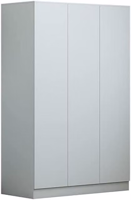 FWStyle Matt Grey 3 Door Wardrobe with Soft Close Push to Open Hinged Doors