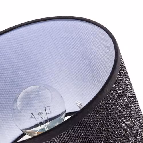Happy Homewares Modern Mini Diamond Black Glitter Fabric Cylinder Lamp Shade, Diameter: 25 cm – 3