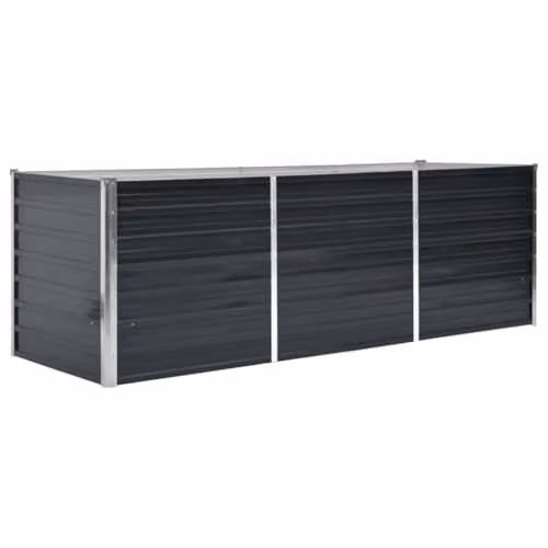 vidaXL Anthracite Galvanised Steel Garden Raised Bed W/D/H: 240 x 80 x 77 cm