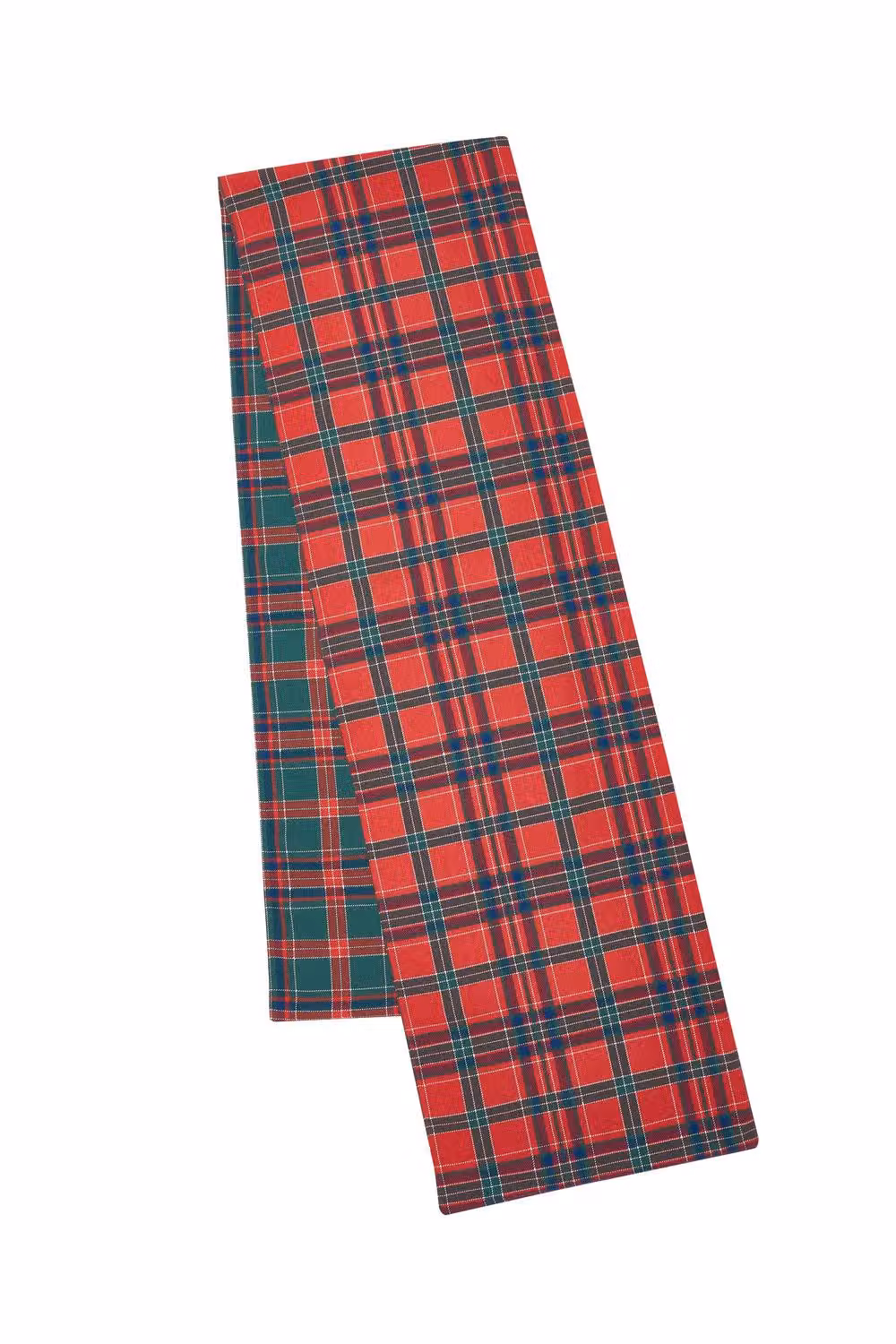 Catherine Lansfield Christmas Tartan Check Reversible Cotton Dining Table Runner in Red and Green – 2