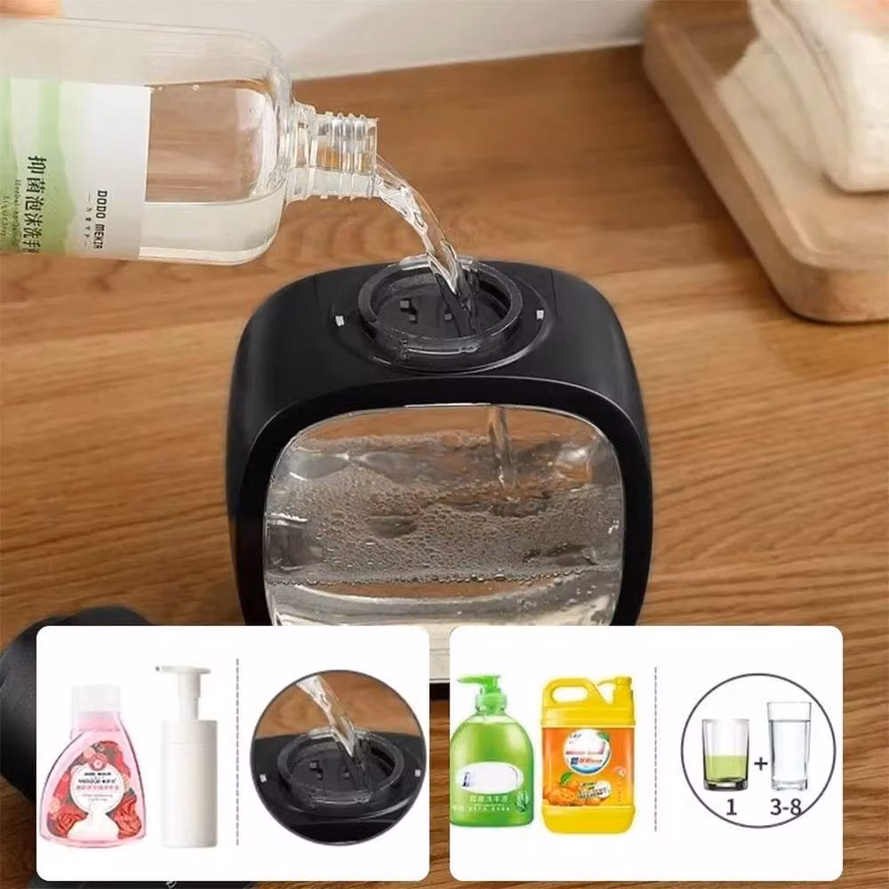KORVIXA Touchless Liquid Soap Dispenser, Black, 500ml – 3