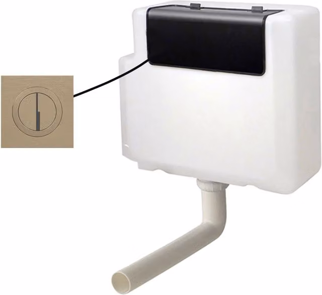 Nes Home Concealed Cistern Dual Flush Round Button in Brushed Brass Gold