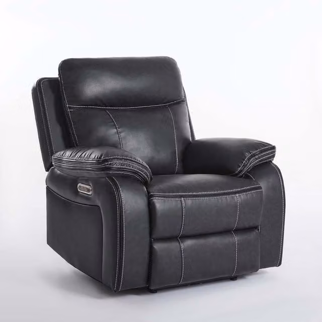 More4Homes Vinson Electric Recliner Chair in Anthracite Grey Synthetic Leather
