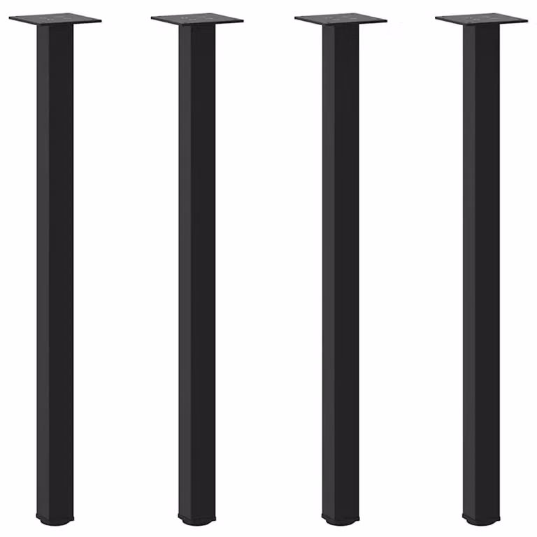 Berkfield Home Black Steel Coffee Table Legs, 4 Pieces, Height: 73 cm