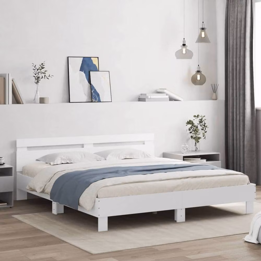 Berkfield Home White Bed Frame without Mattress W/D/H: 200 x 200 cm – 2