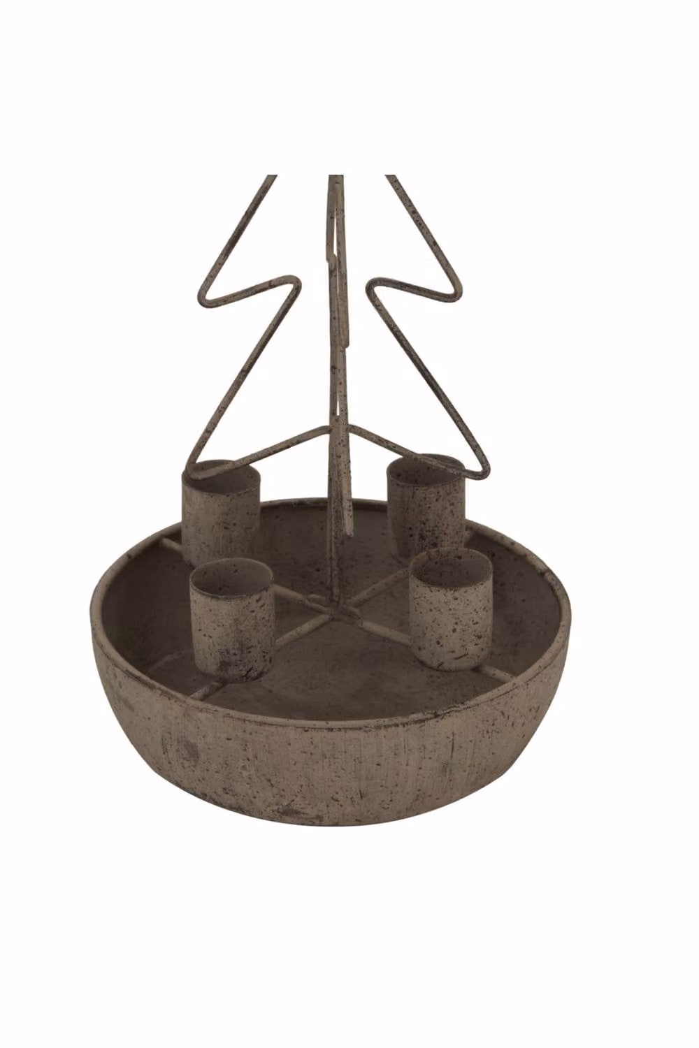 KDMD Rustic Metal Tree and Star Tealight Candle Holder in Brown – 2