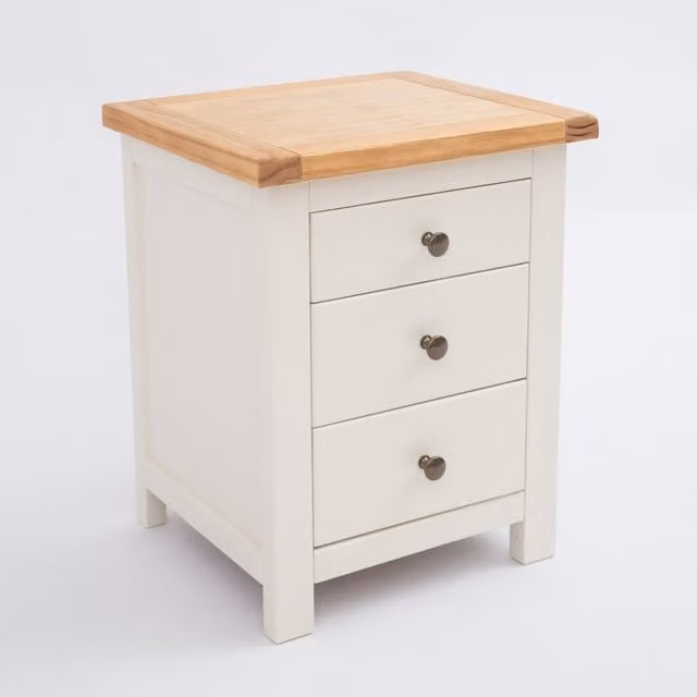Cabinet Bits Maggiori 3 Drawer Bedside Table in Off-White