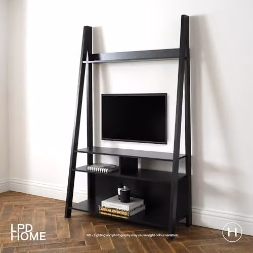 LPD Tiva Ladder TV Unit in Black, W105 x D38.6 x H175.4 cm – 2