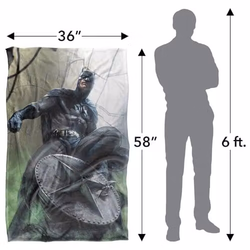 Warner Bros. Batman Green Gas Pose Super Soft Fleece Throw Blanket, W/D/H: 91.44 x 91.44 x 1.47 cm – 4