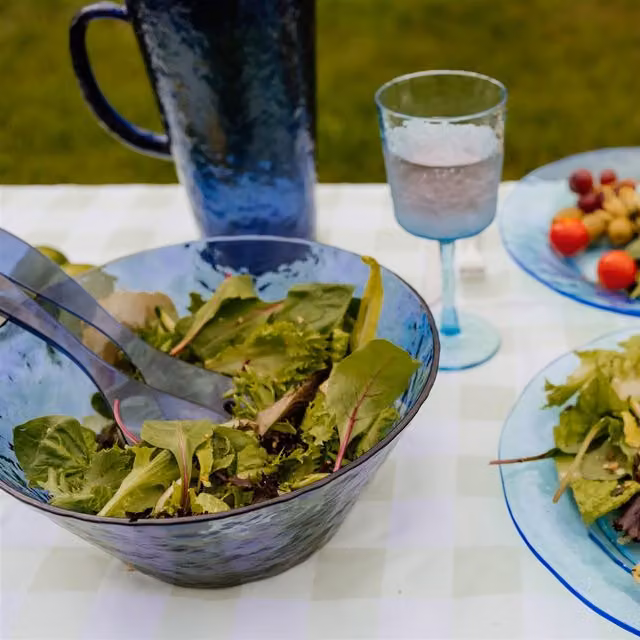 Bayside Pack of 2 Blue Acrylic Salad Bowls