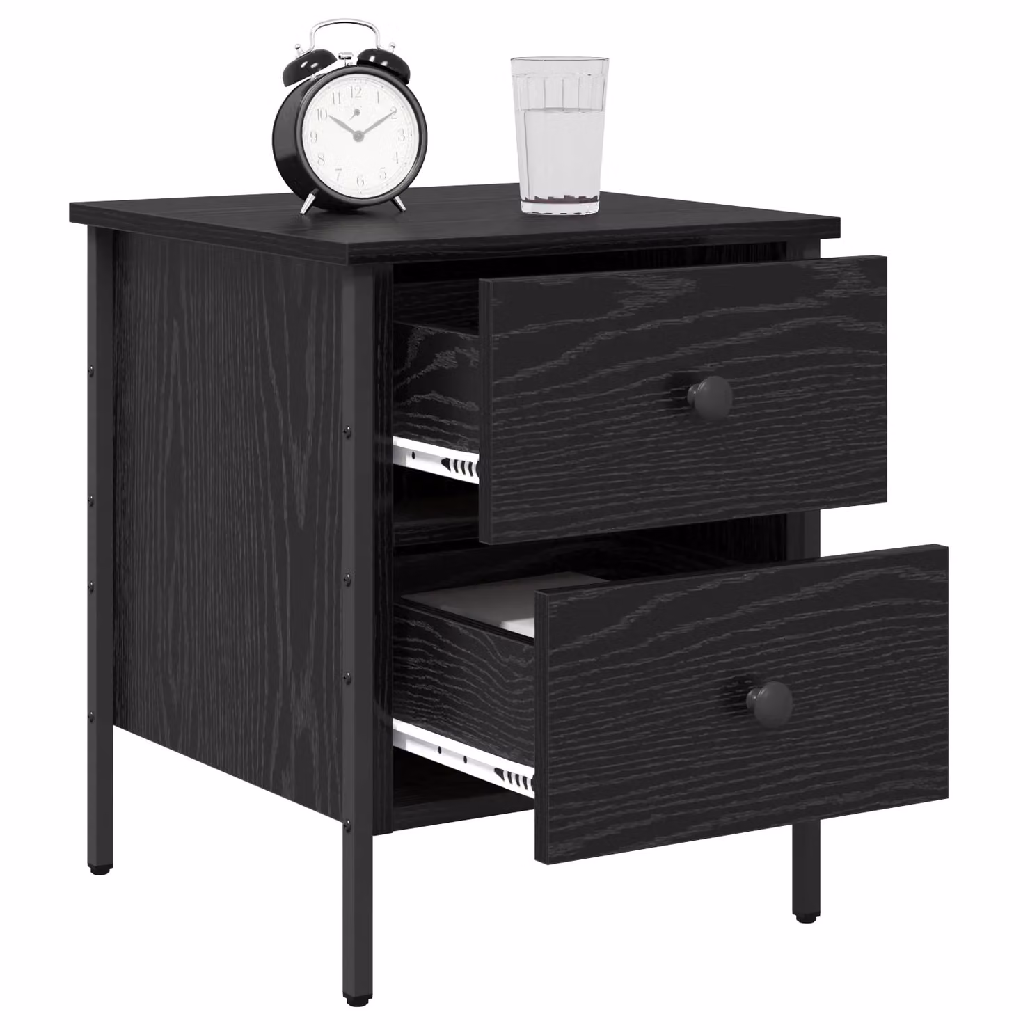 Berkfield Home Black Oak Bedside Cabinet W/D/H: 40 x 42 x 50 cm – 3