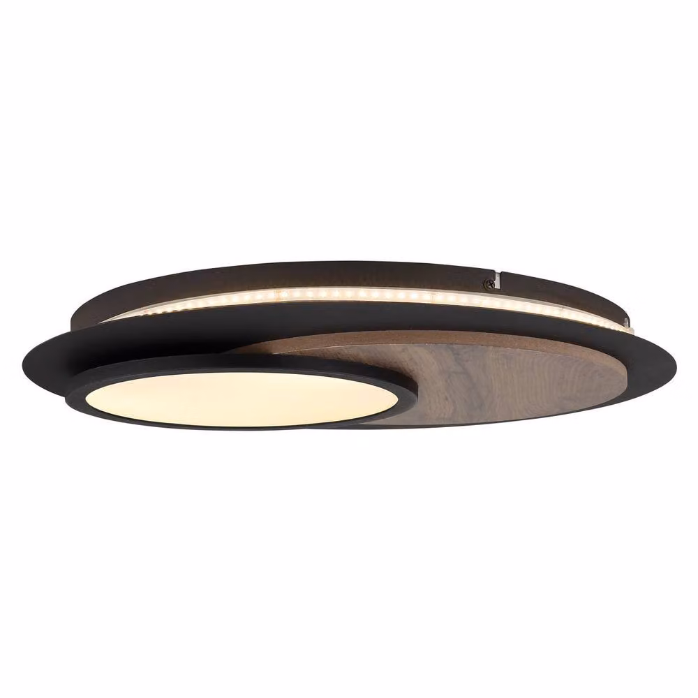 Netlighting Kory Semi Flush Ceiling Light in Matt Black with Warm White LED 3000K – 4