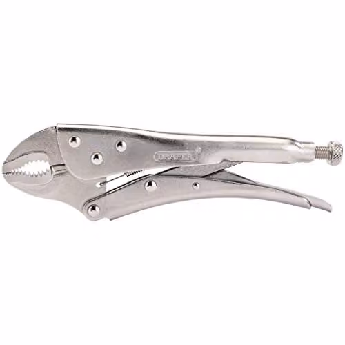 Draper 35369 Silver Curved Jaw Plier with Self Grip, 220mm