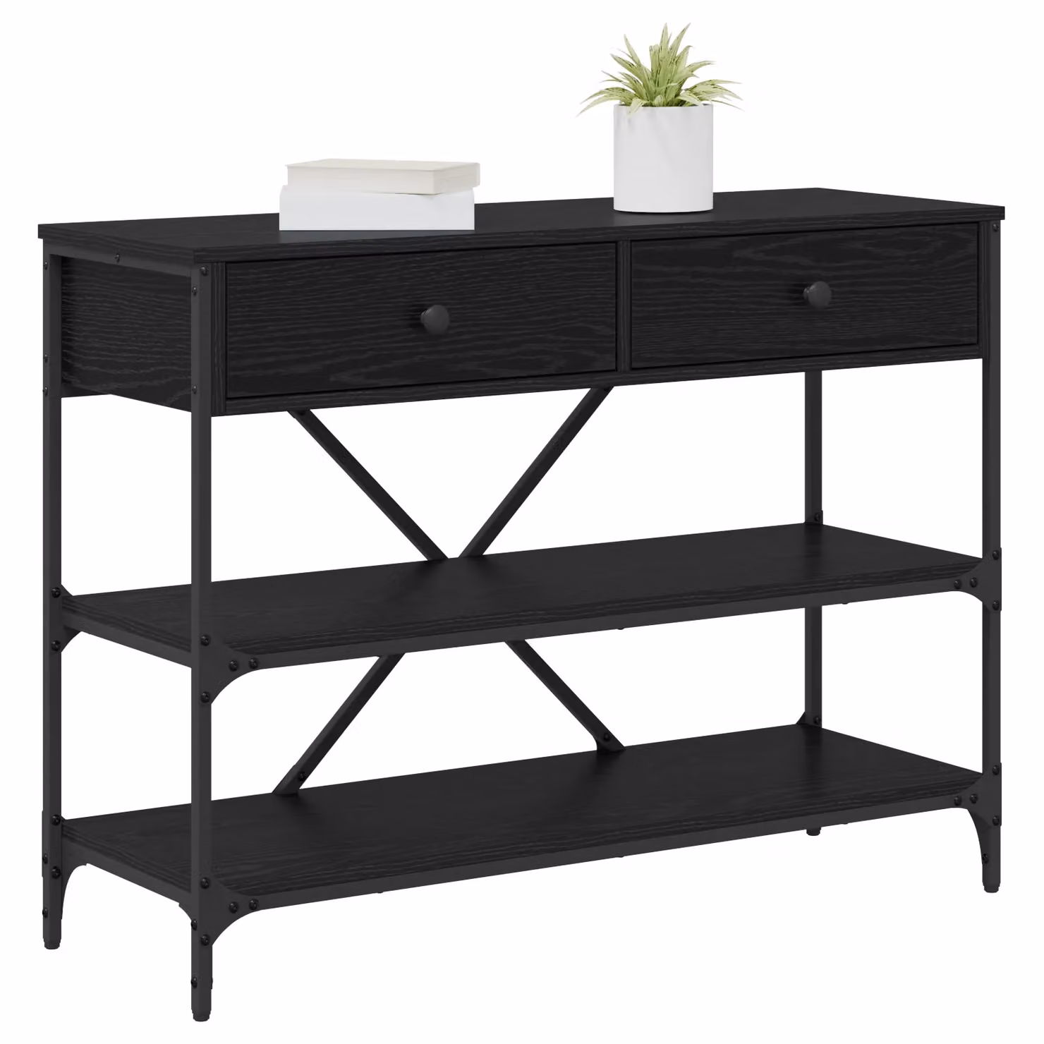 Berkfield Home Black Oak Console Table, W/D/H: 100 x 34.5 x 75 cm – 3