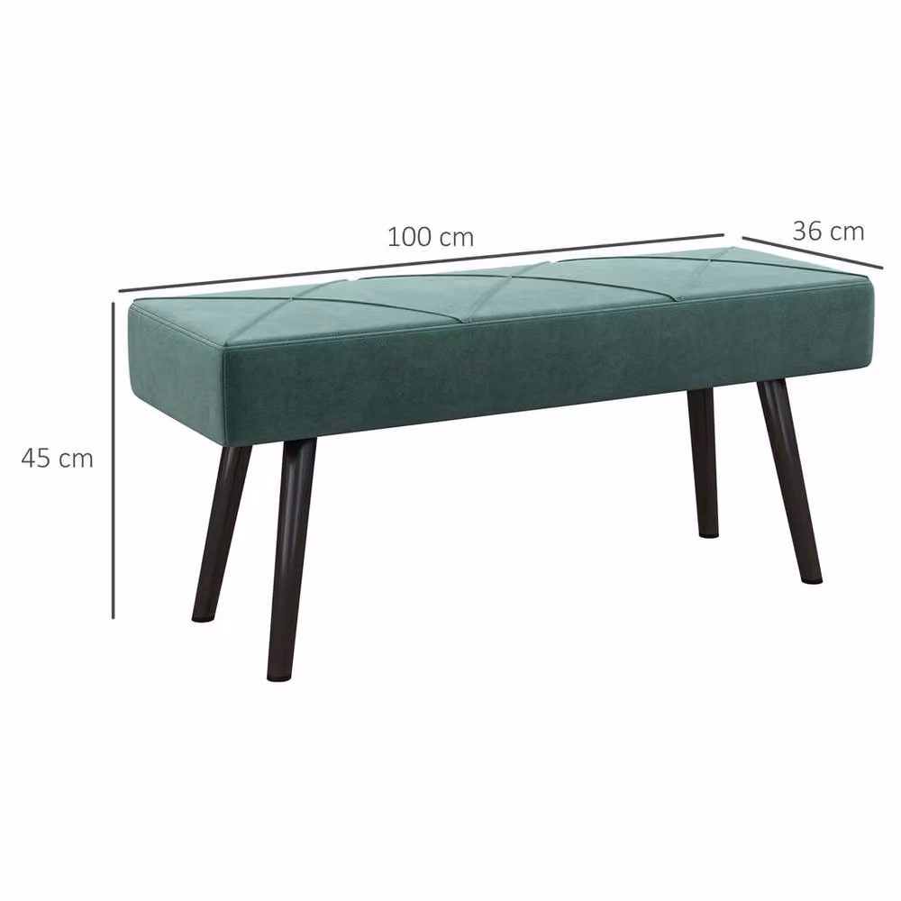 Kelvenix Green Velvet Upholstered Hallway and Bedroom Bench – 2