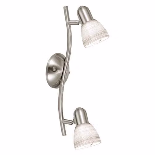 Loops Modern Wall Light in Silver and White Glass with E14 Bulb Compatibility
