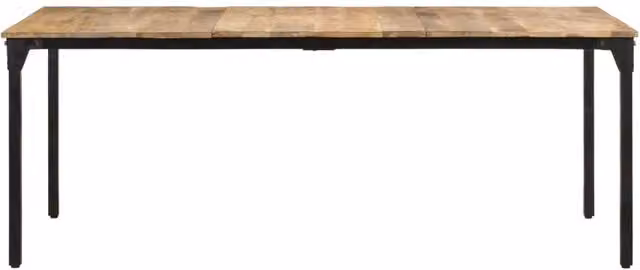 Berkfield Home Rectangular Dining Table in Brown Rough Mango Wood, W: 200 cm, D: 100 cm, H: 76 cm – 1
