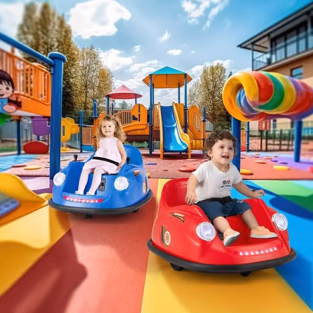 COSTWAY Red Electric Ride On Bumper Car with Rechargeable Battery