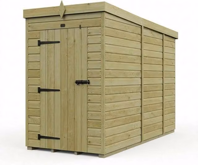 Buttercup Farm Brown Timber Pent Garden Shed with Single Door and No Windows, W/D/H: 274 x 122 x 210 cm – 1