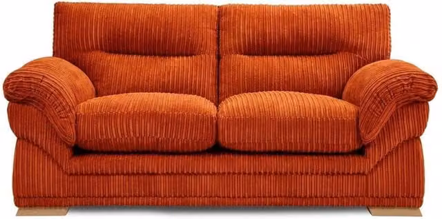 Bliss Furniture Amalfi 3 Seater Claude Sofa in Orange Modern Plush Fabric
