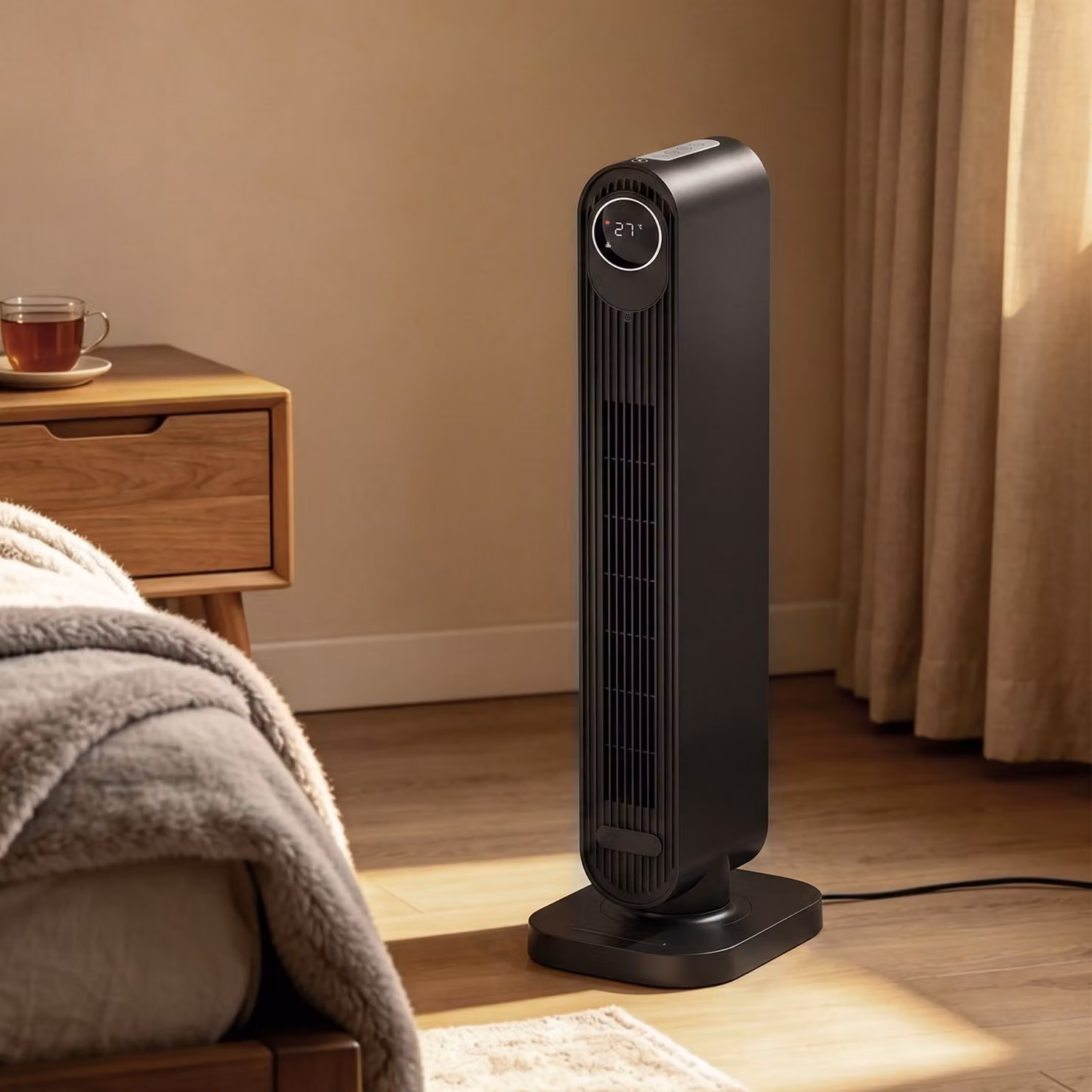 HOMCOM 2000W Ceramic Electric Fan Heater with Timer, Remote Control and Overheat Protection, Black – 7
