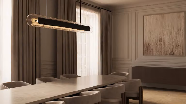 CTO Lighting Contour Suspended Pendant Light in Brass and Transparent Glass