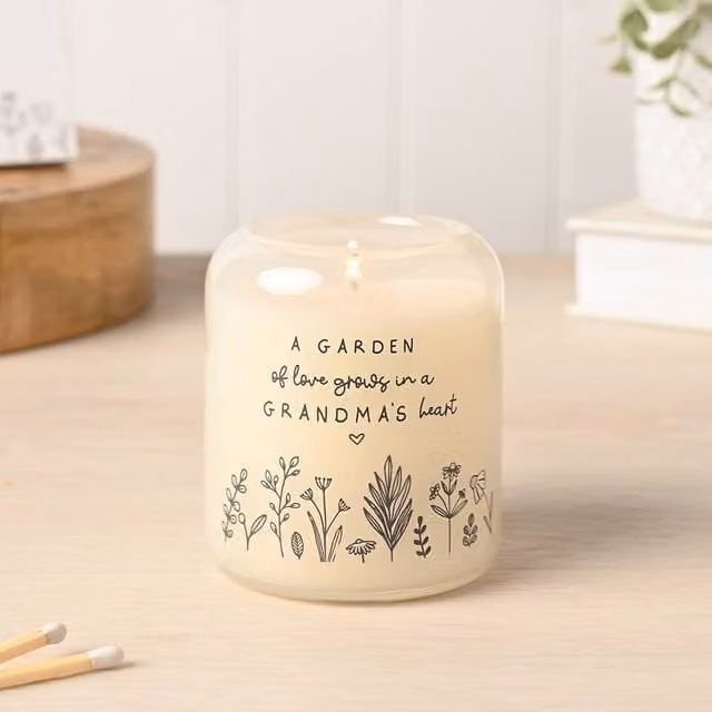 Moments Small Floral Votive Candle in Beige
