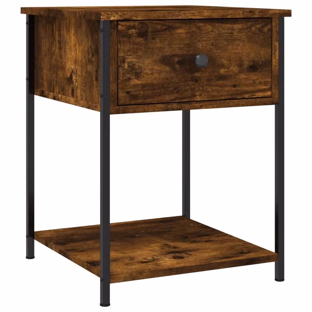 Berkfield Home Set of 2 Bedside Tables in Smoked Oak Brown, W/D/H: 44 x 45 x 58 cm – 3