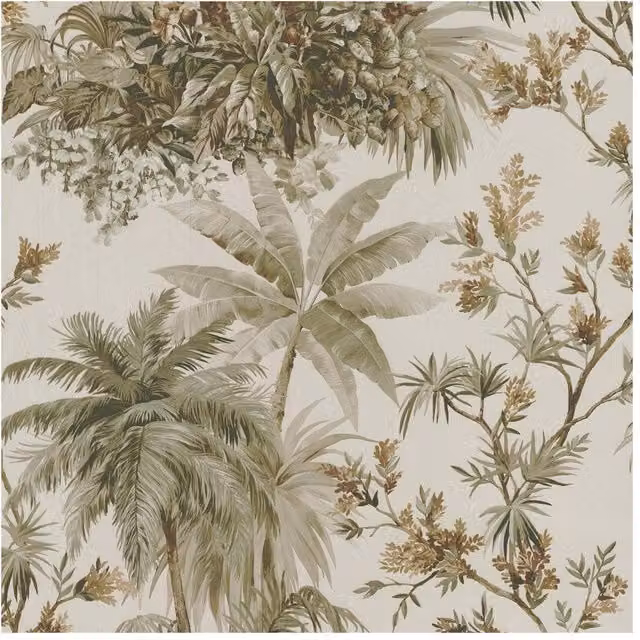 Boutique by Graham & Brown Bali Sage and Gold Botanical Floral Vinyl Wallpaper, Width: 52 cm – 1