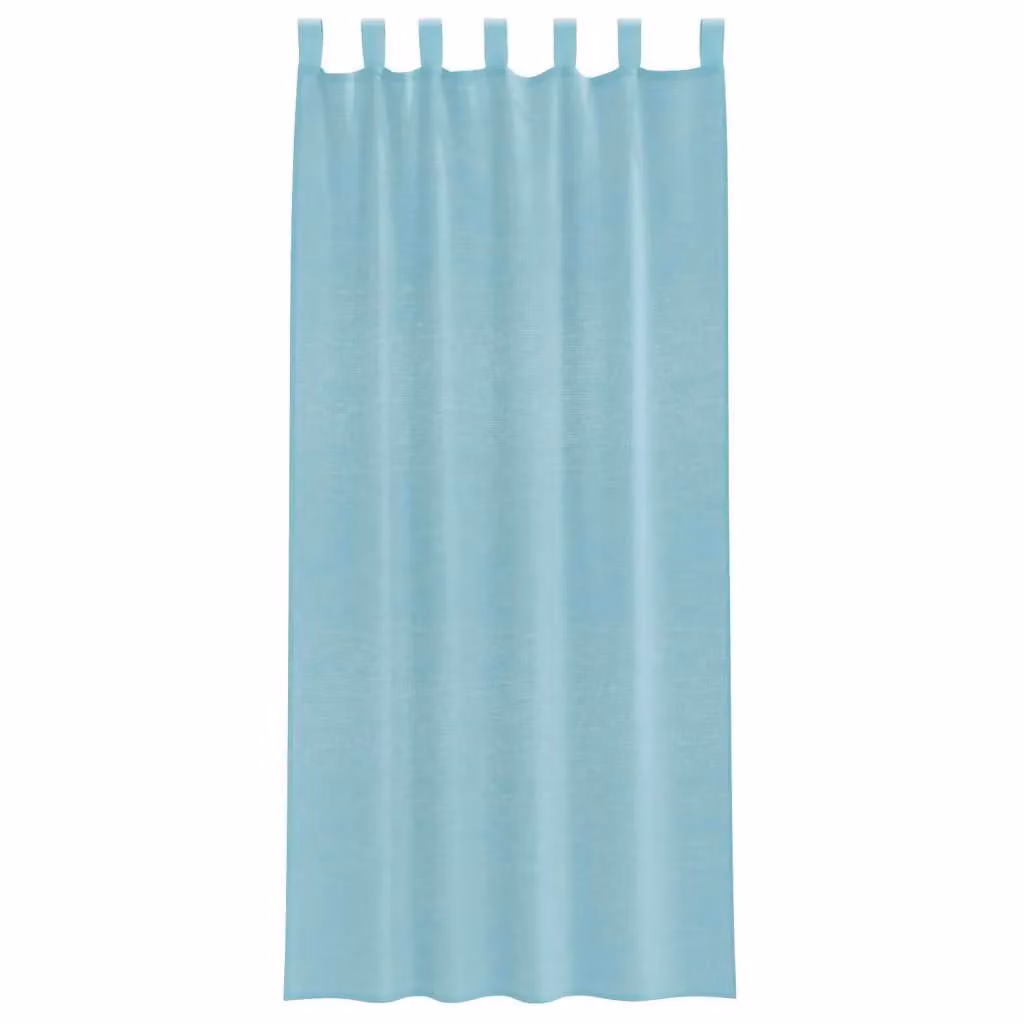 Berkfield Home Turquoise Voile Fabric Panel Curtains with Tabs, 2 Pack, W: 140 cm, H: 225 cm – 2