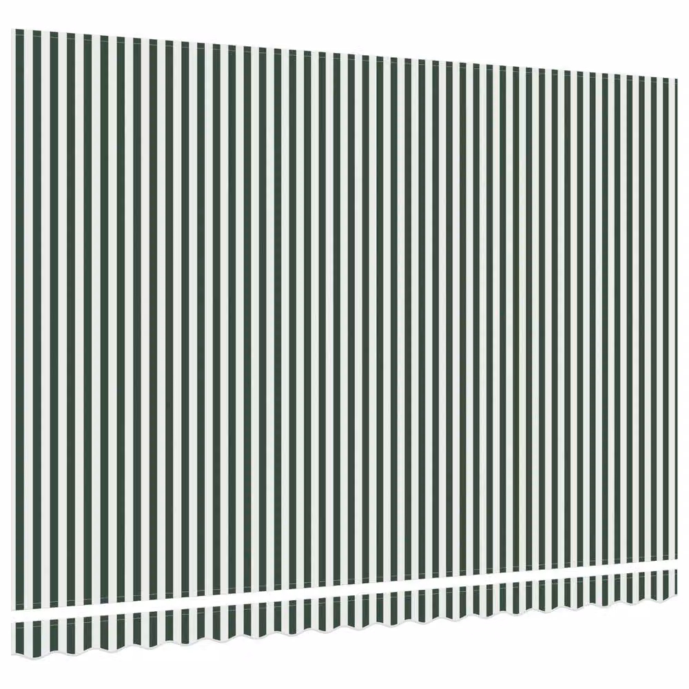 Berkfield Home Replacement Awning Fabric in Green and White Polyester for 4.5 x 3.5 m Frames – 4