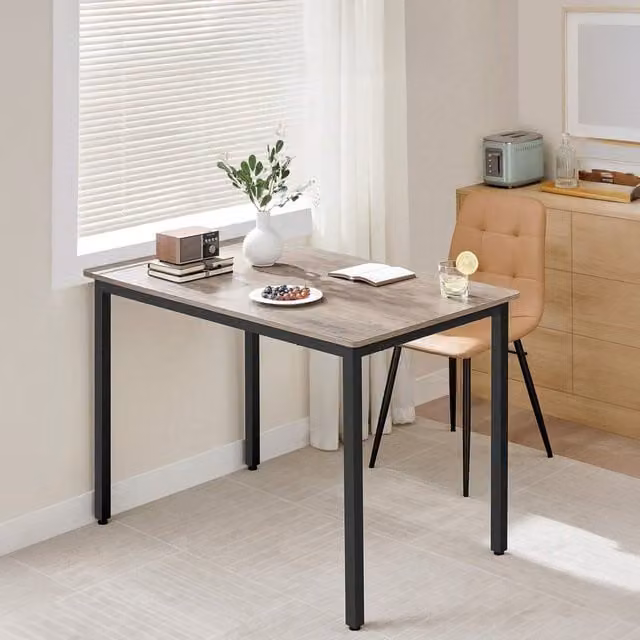 VASAGLE Industrial Rectangular Dining Table, Brown and Black, W: 120 cm, D: 70 cm, H: 75 cm