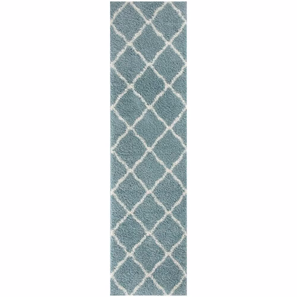 THE RUGS Moroccan Shaggy Rug in Duck Egg Blue, W: 240 cm, D: 340 cm – 3
