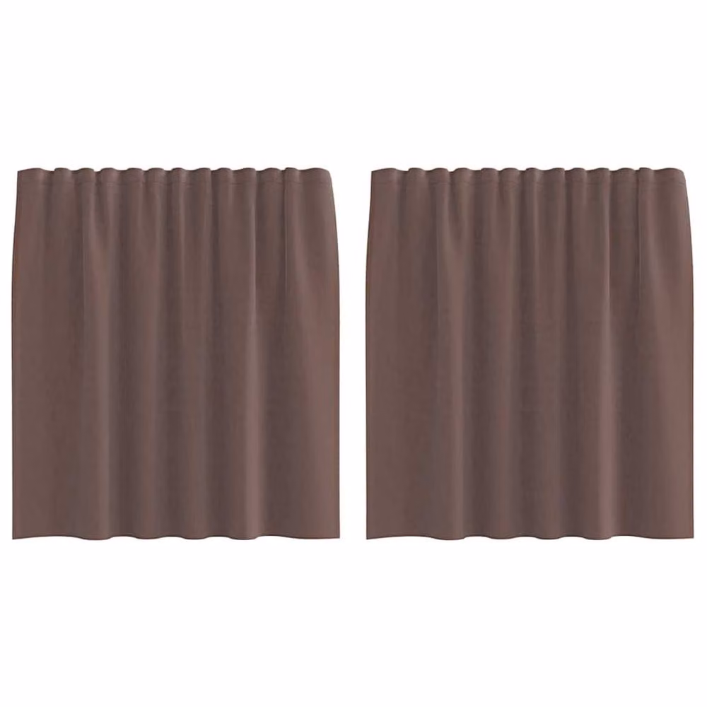 Berkfield Home Brown Voile Fabric Curtains with Rod Pockets, 2 Pack, W: 140 cm – 3