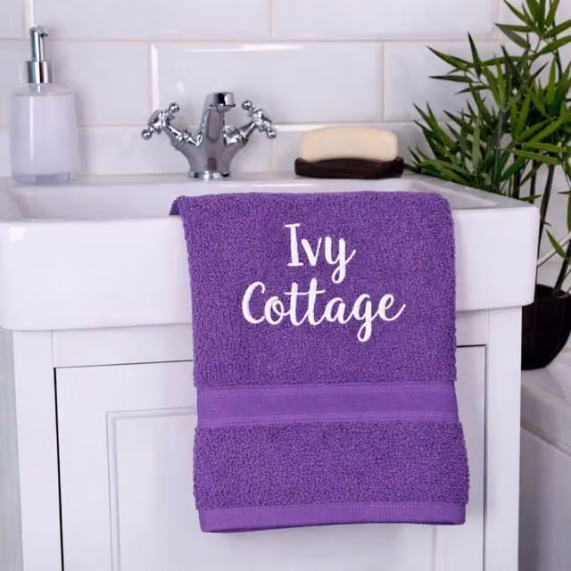 Duncan Stewart Personalised Luxury Purple Cotton Terry Hand Towel – 1
