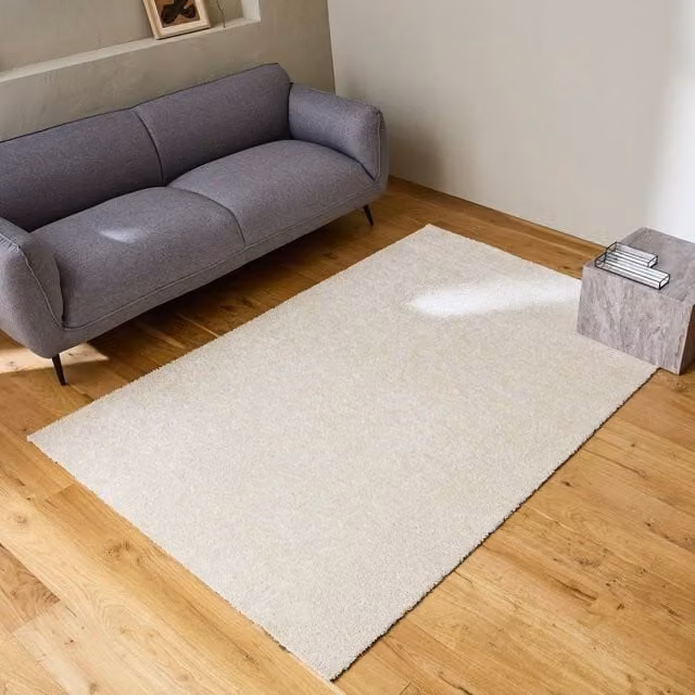 sweeek Beige Cream Boucle Washable Interior Rug W/D: 120 x 170 cm