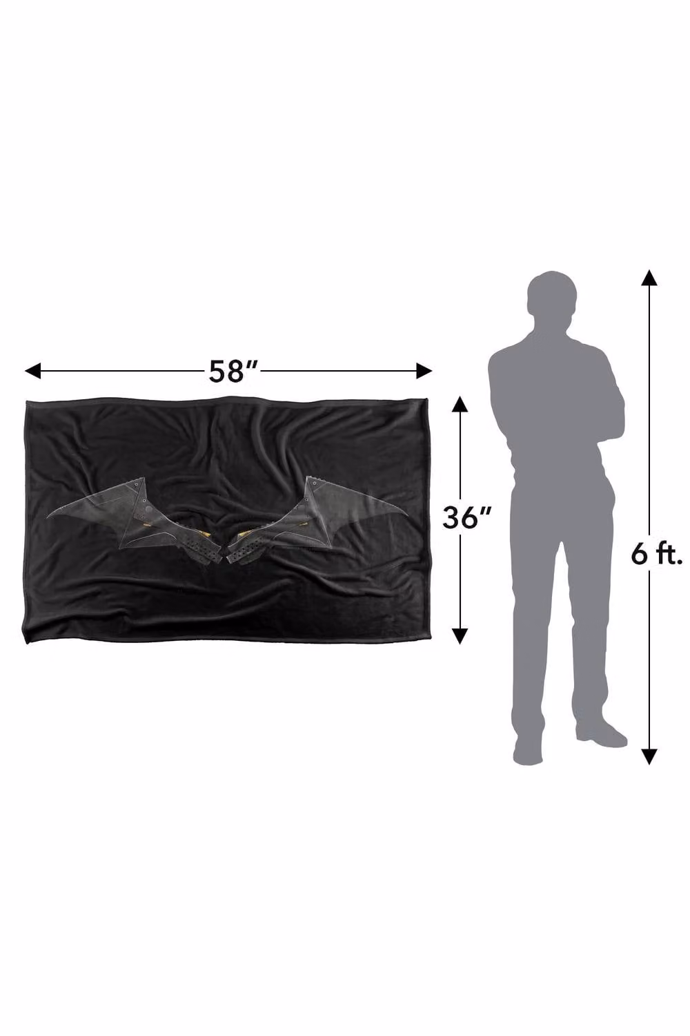 Warner Bros. The Batman 2022 Logo Black Slate Silky Touch Super Soft Fleece Throw Blanket, W: 152.4 cm x D: 127.0 cm – 6