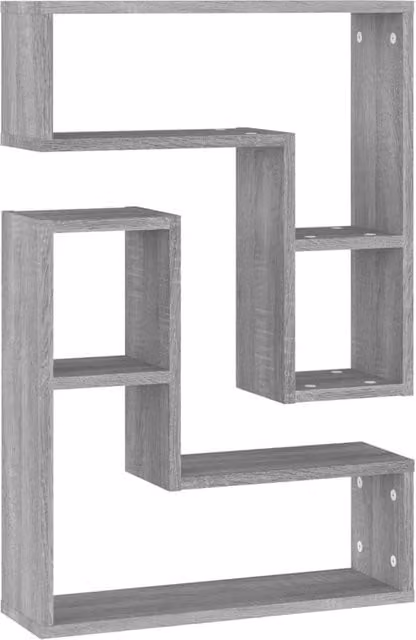 Berkfield Home Wall Mounted Shelves, 2 Piece Set, Grey Sonoma, W/D/H: 50 x 15 x 50 cm – 1