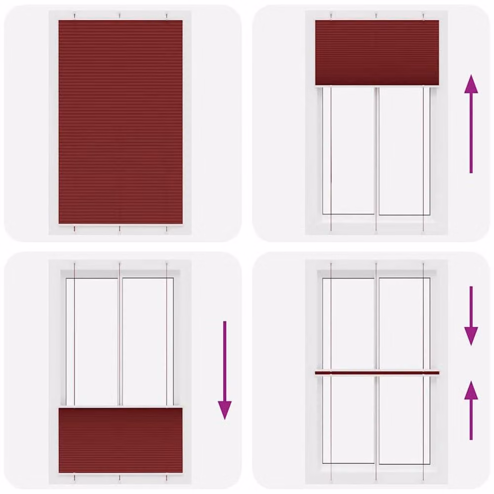 Berkfield Home Single Pleat Opaque Polyester Blind in Red, W: 120 cm, H: 200 cm – 4