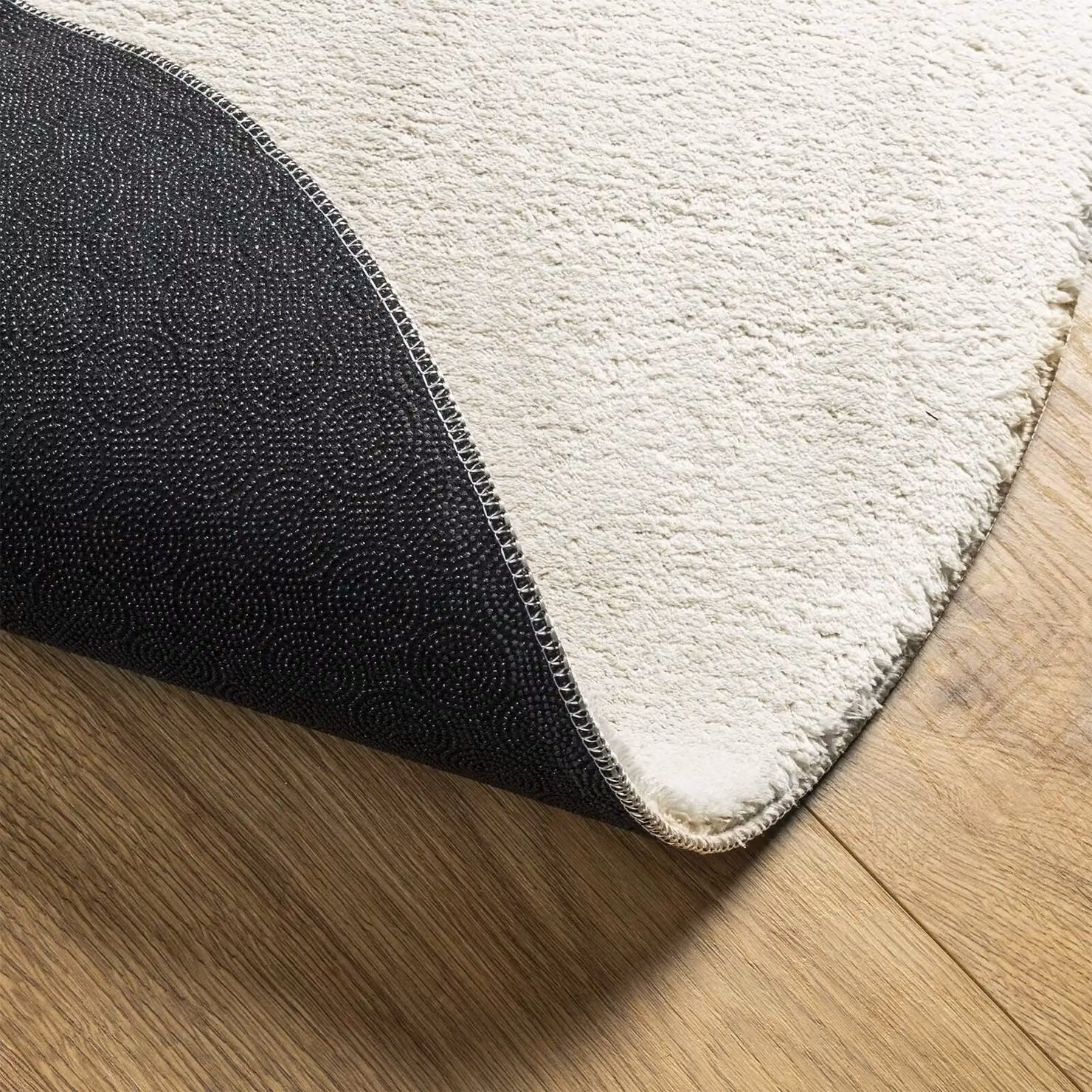 Berkfield Home Oval Wool Area Rug in Beige and White, W/D: 140 x 200 cm – 2