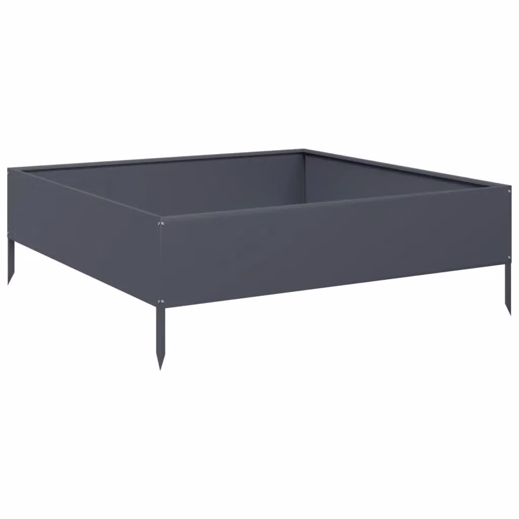 Berkfield Home Garden Anthracite Steel Raised Bed W/D/H: 100 x 100 x 33.5 cm – 2