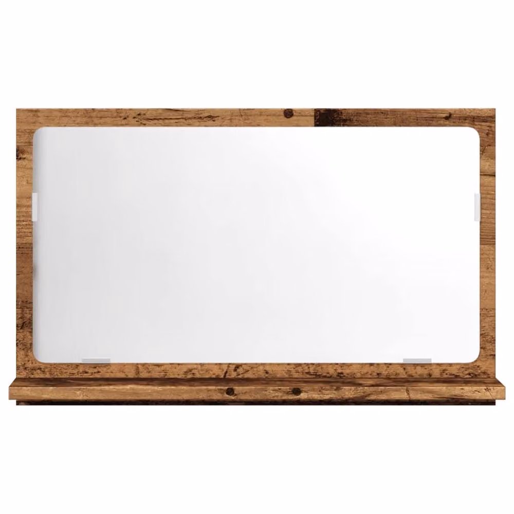 Berkfield Home Bathroom Mirror Cabinet in Brown Old Wood, W/D/H: 60 x 11 x 37 cm – 2