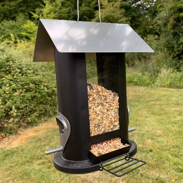 Wentworth Bird Seed Feeder with 4 Feeding Ports in Black