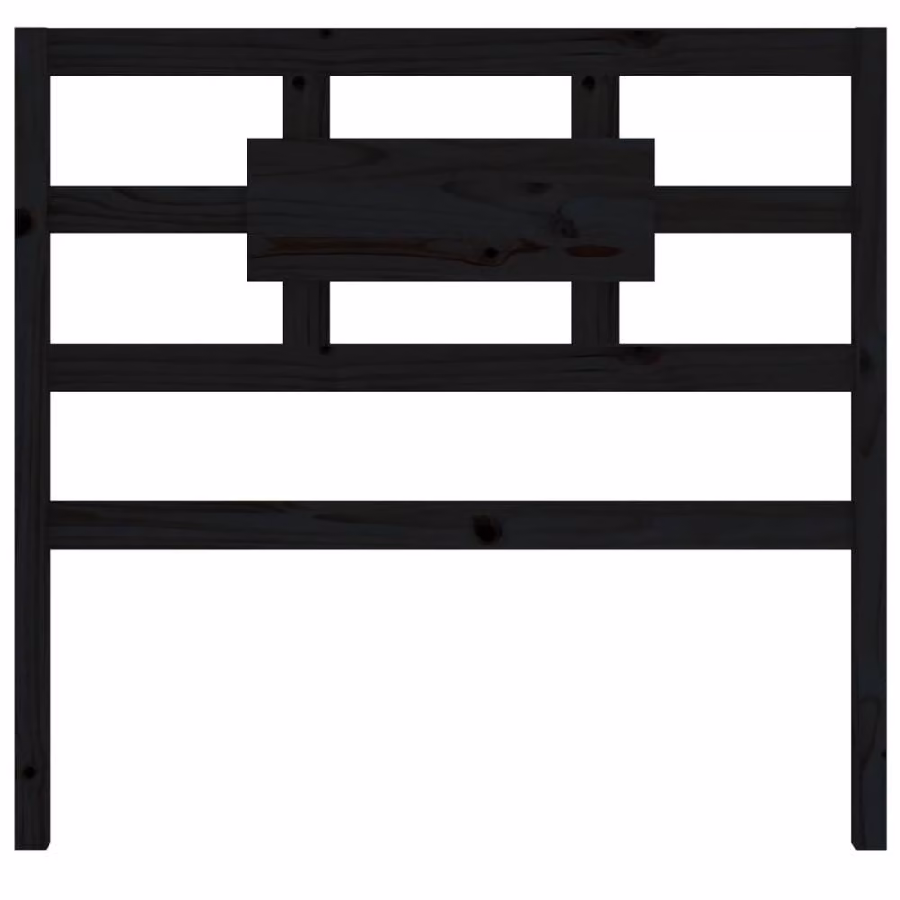 Berkfield Home Black Solid Pine Wood Bed Headboard with Integrated Shelf, W/D/H: 95.5 x 4 x 100 cm – 3